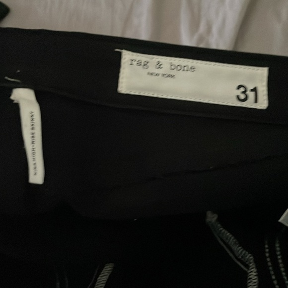 Rag & bone nina high-rise skinny black coated jeans size 31 - Picture 9 of 10